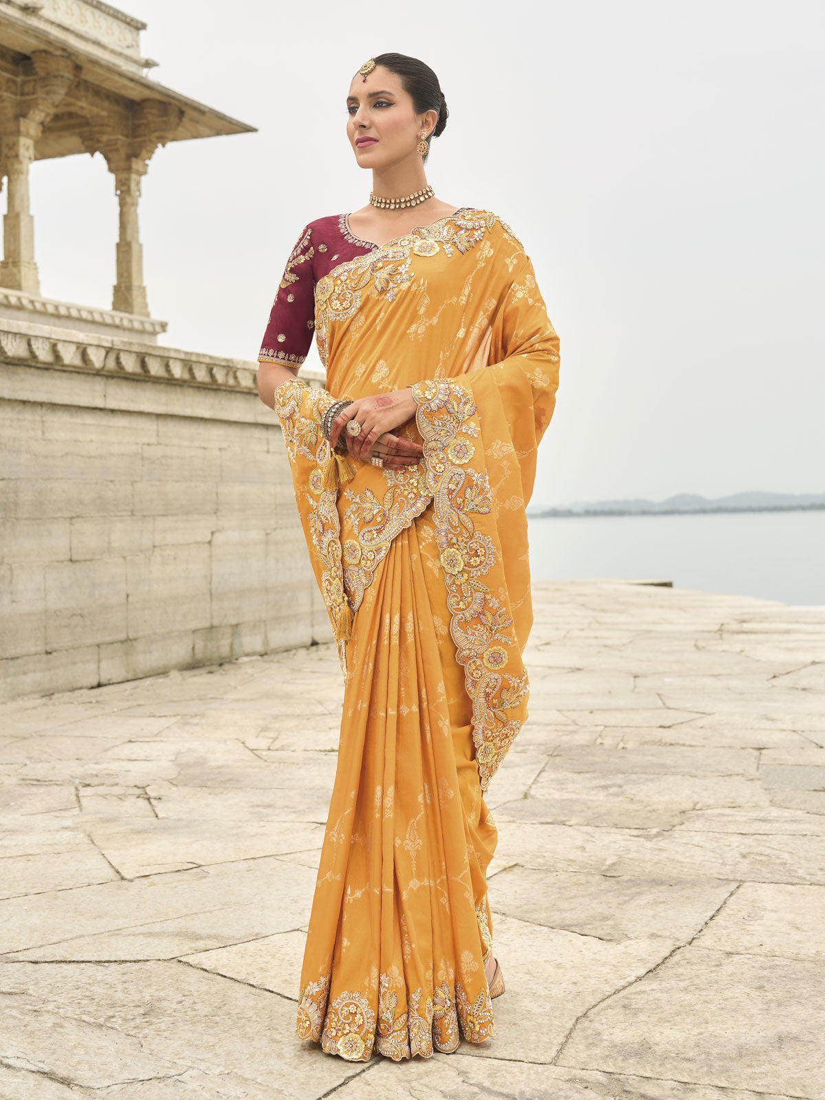 Gulabi Gossamer Saree