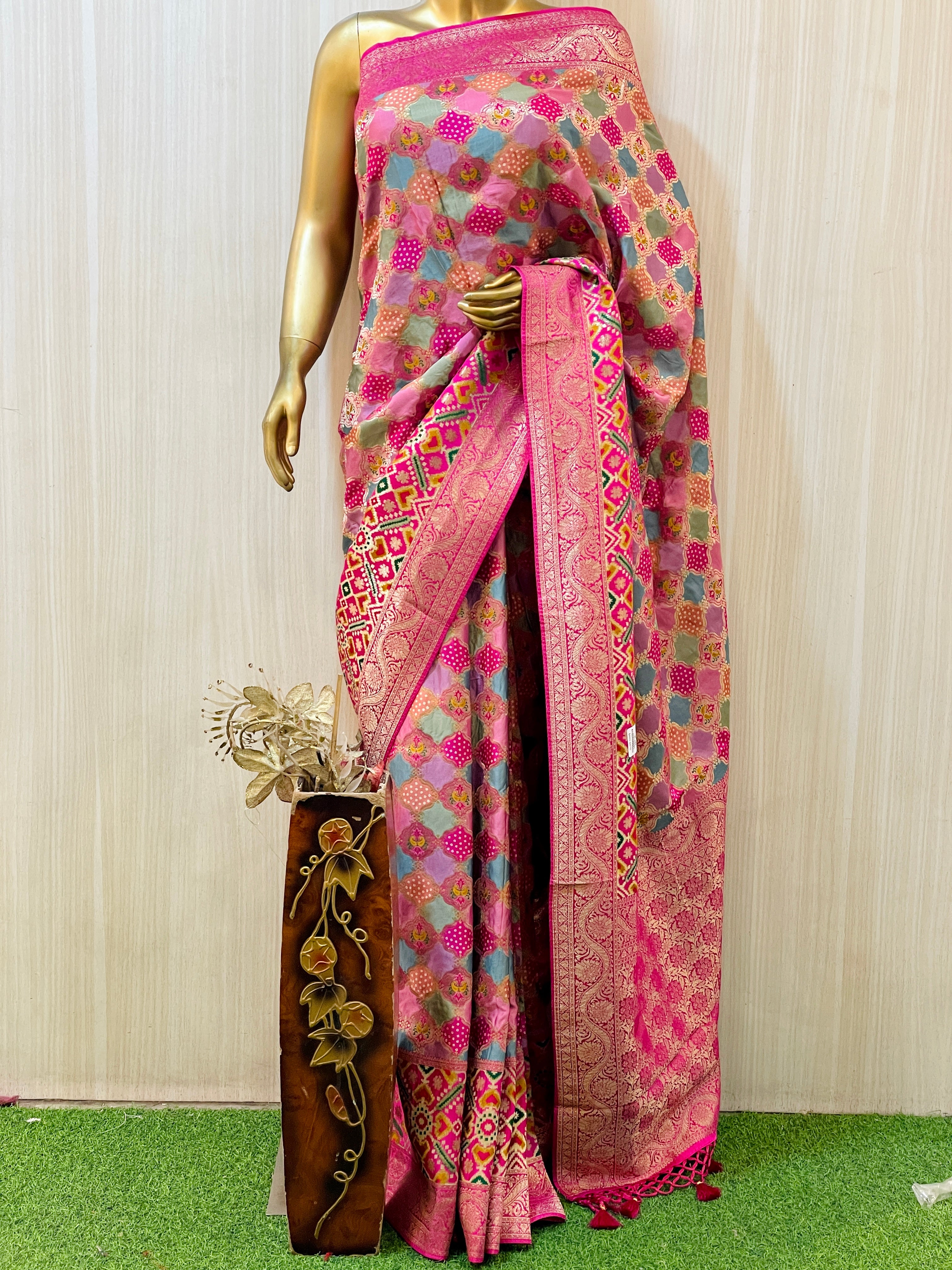 Kanika Pure Munga Silk Pink Saree