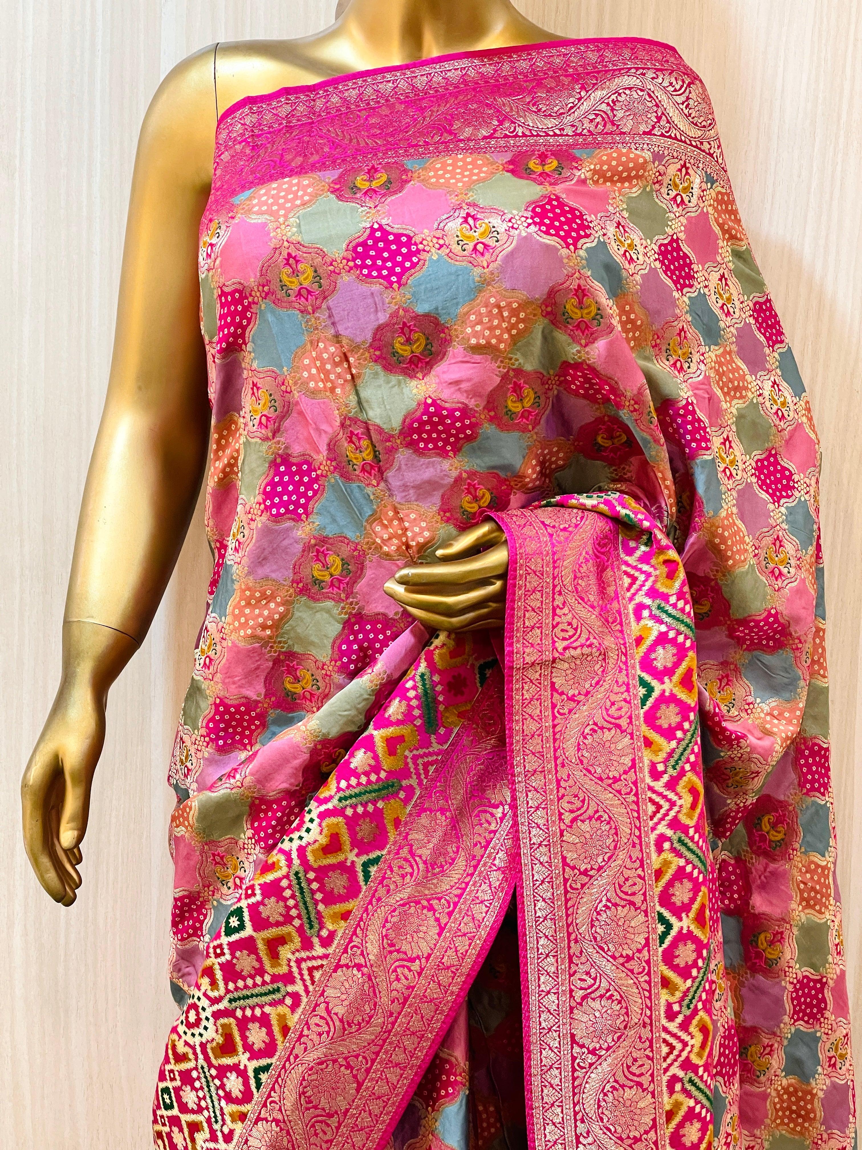 Kanika Pure Munga Silk Pink Saree