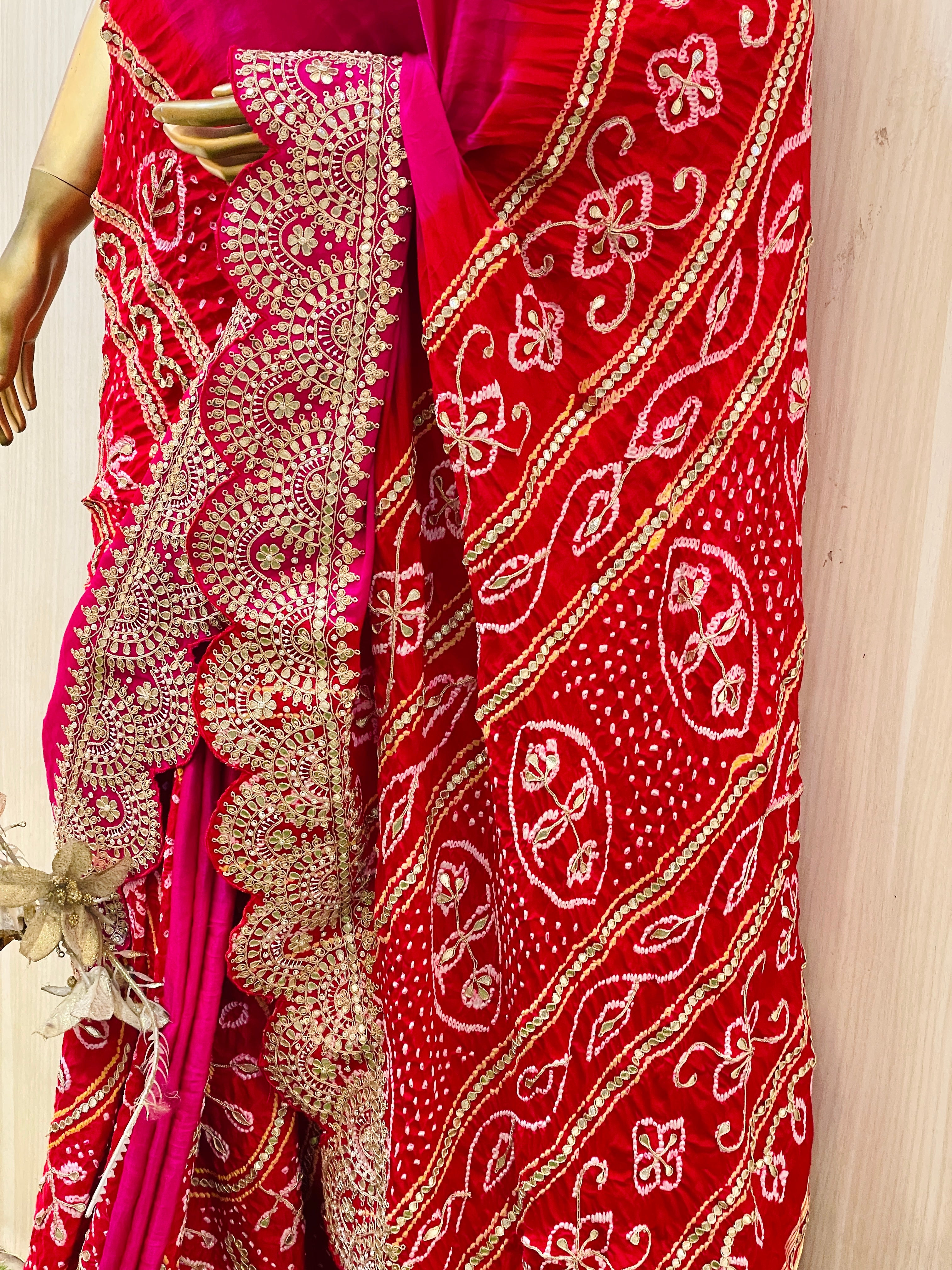 Manika Red Shade Pure Gaji Silk Saree