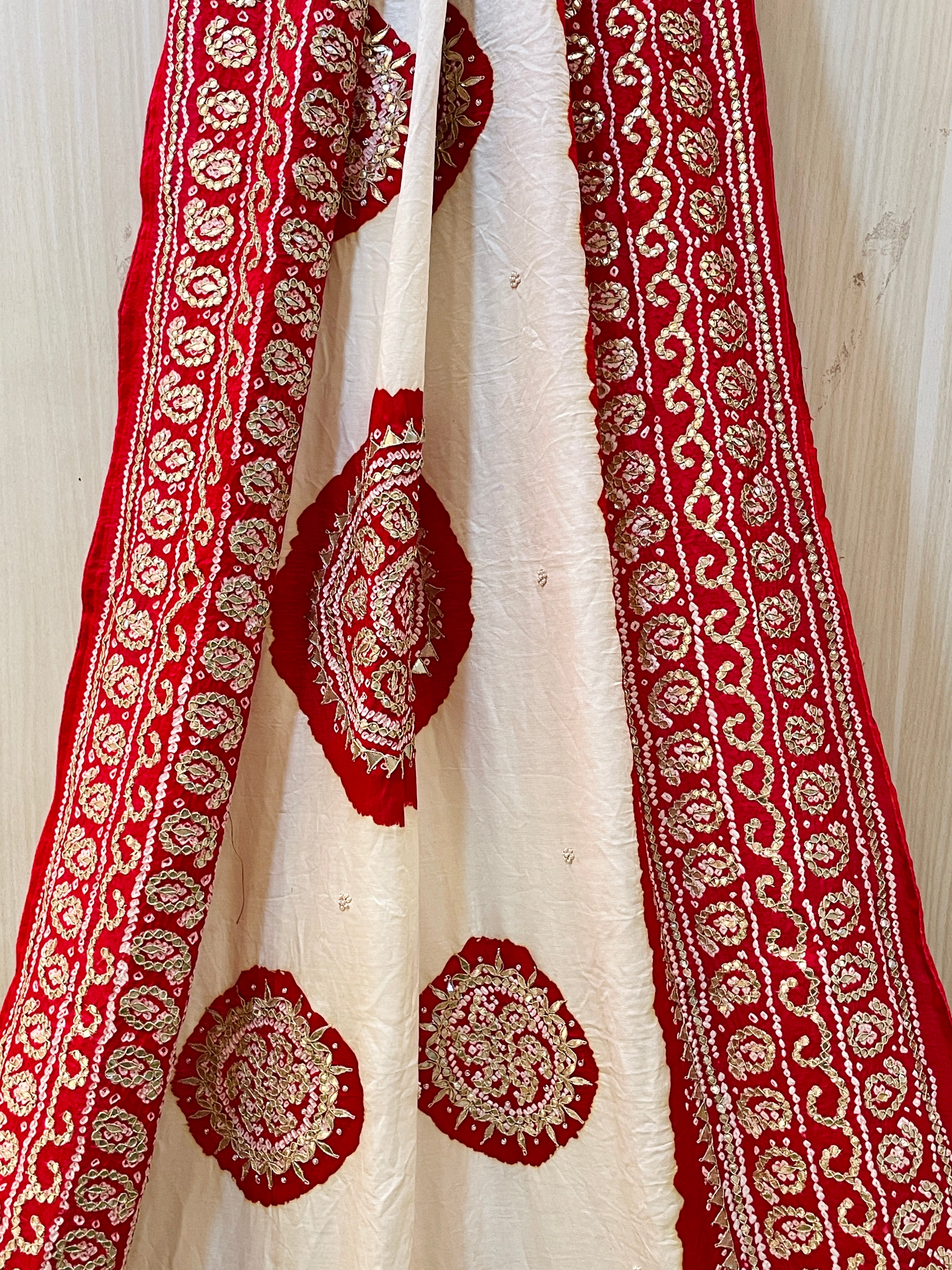 Ginni Red Gaji Silk Dupatta