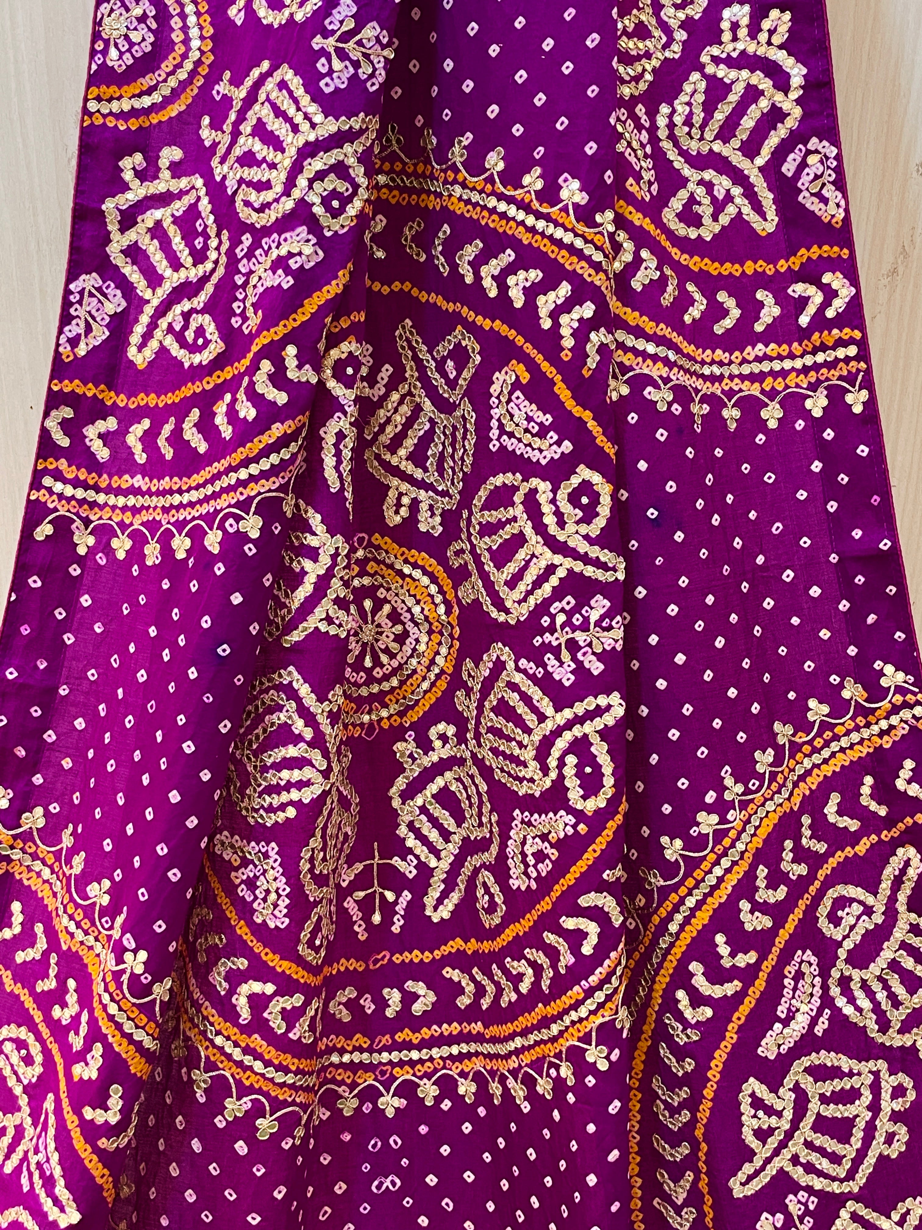 Ginni Purple Gaji Silk Dupatta