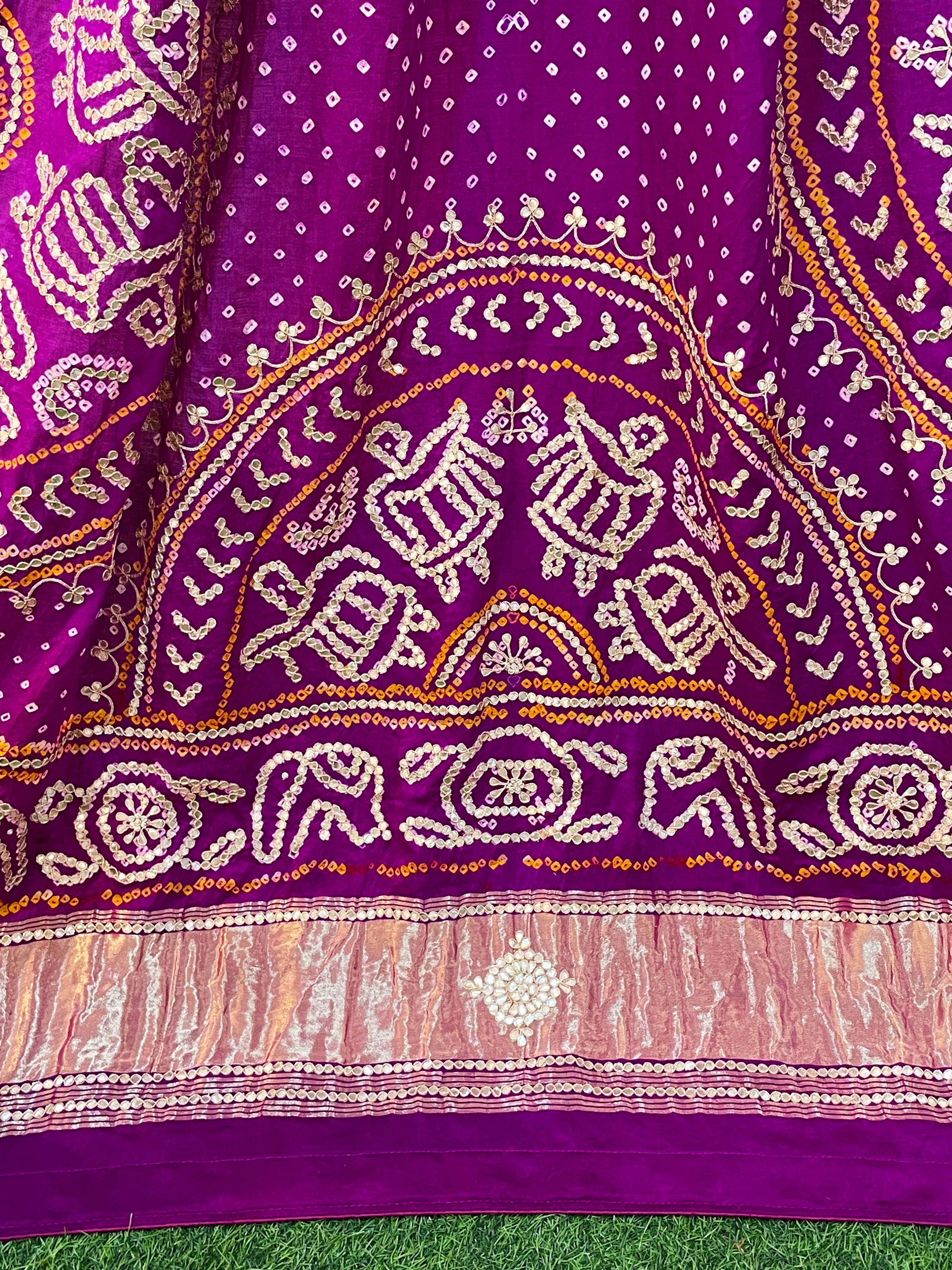 Ginni Purple Gaji Silk Dupatta