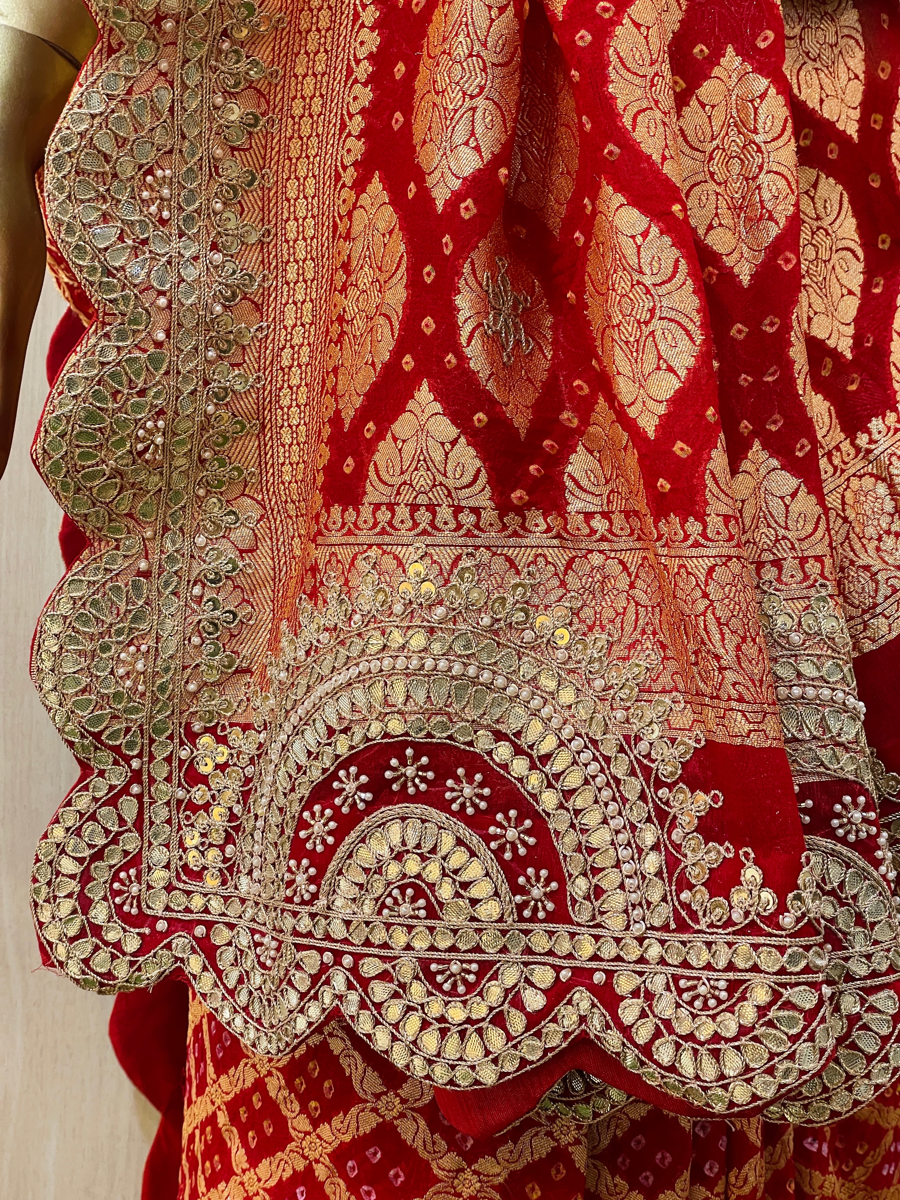 Saanvi Khadi Georgette Bandhani Saree