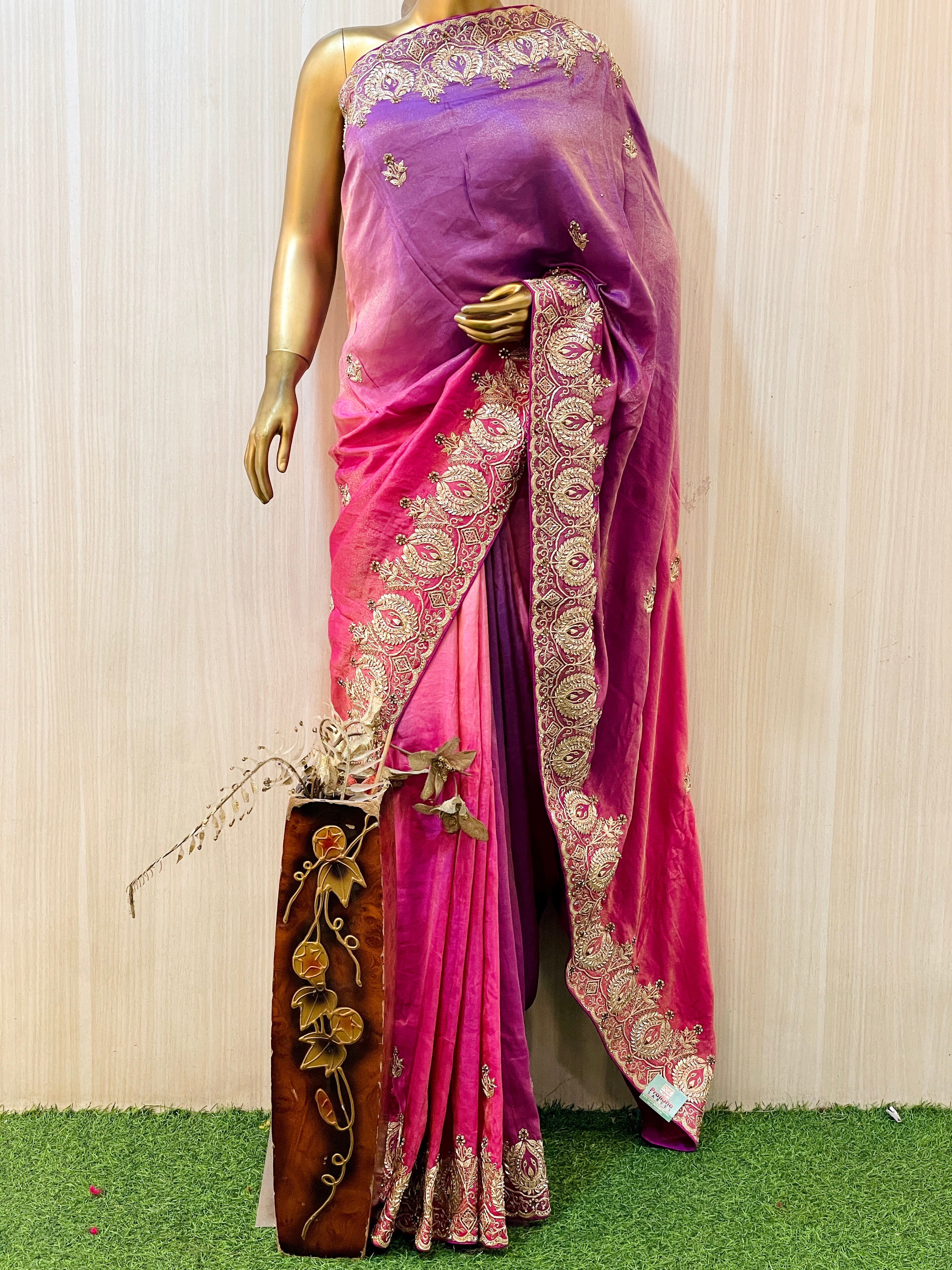 Manvika Pure Purple Russian Silk Saree