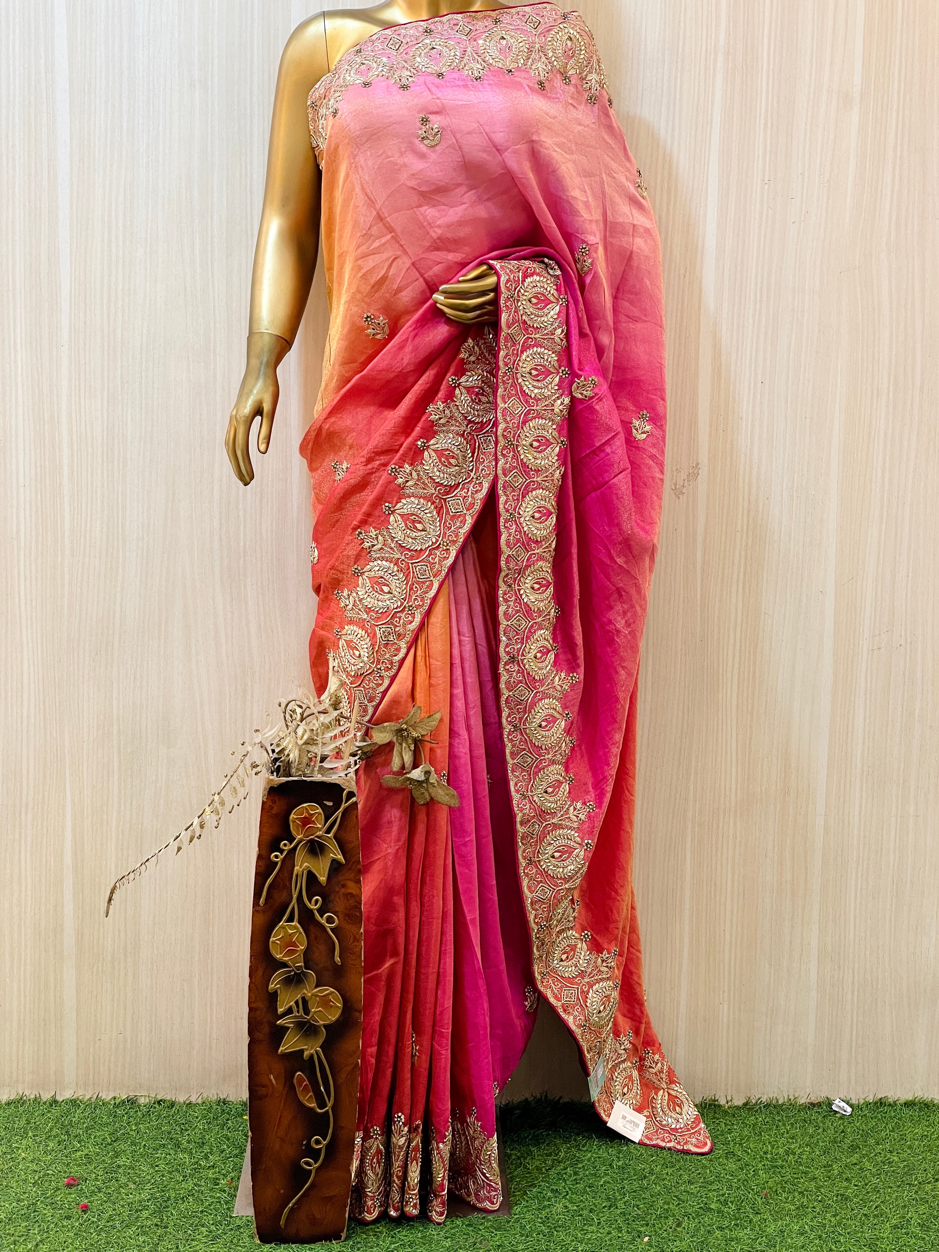 Manvika Pure Pink Russian Silk Saree