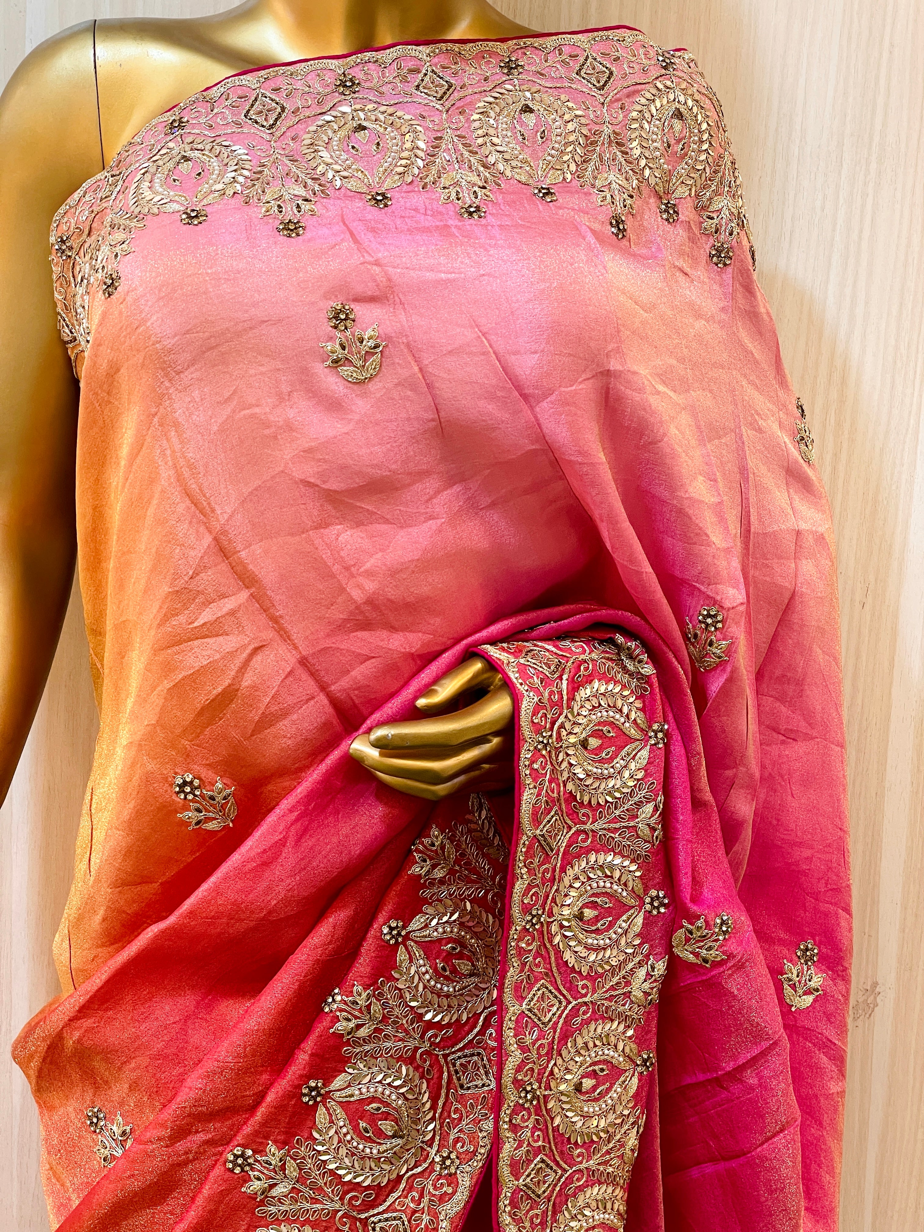 Manvika Pure Pink Russian Silk Saree