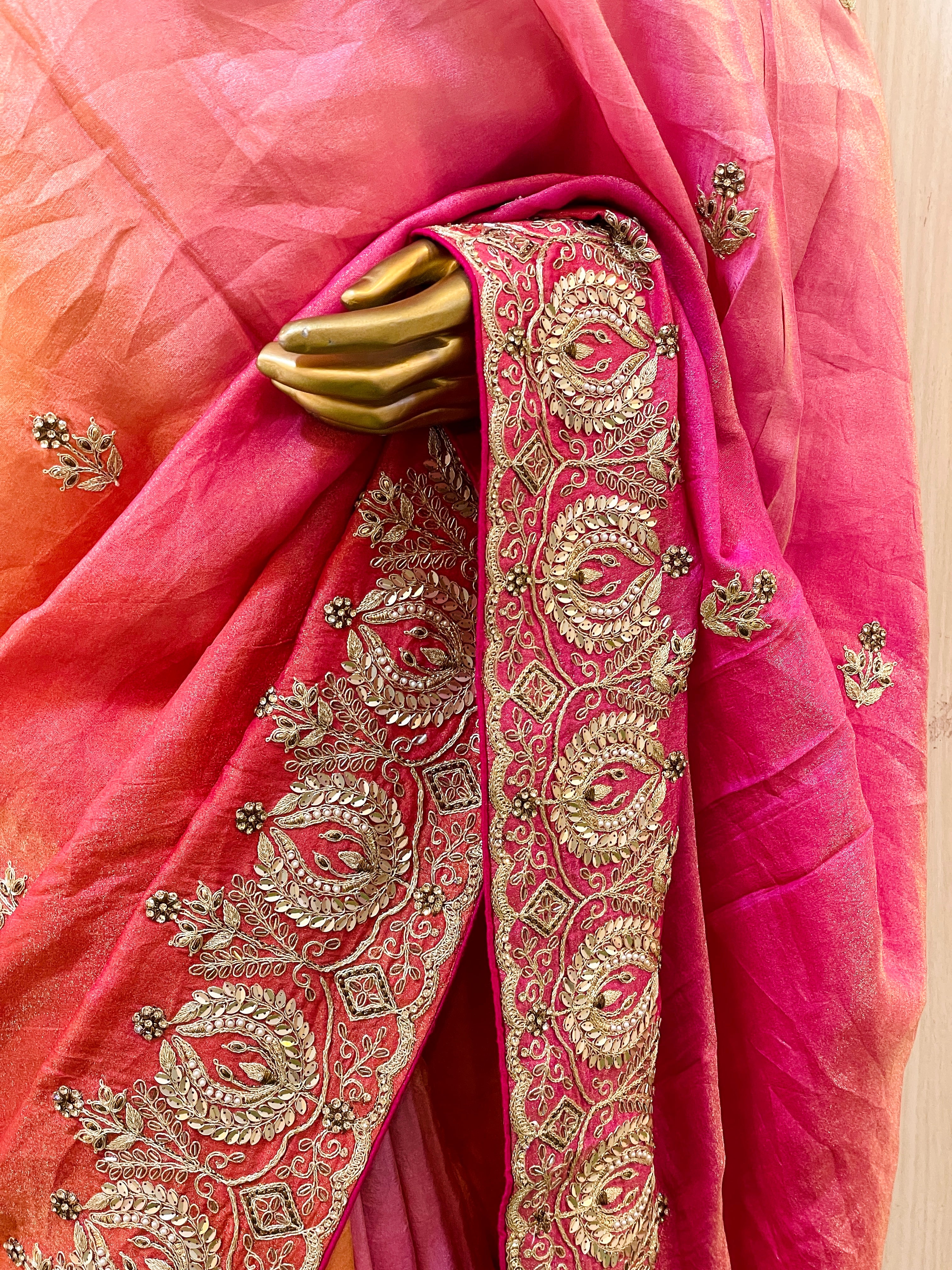 Manvika Pure Pink Russian Silk Saree