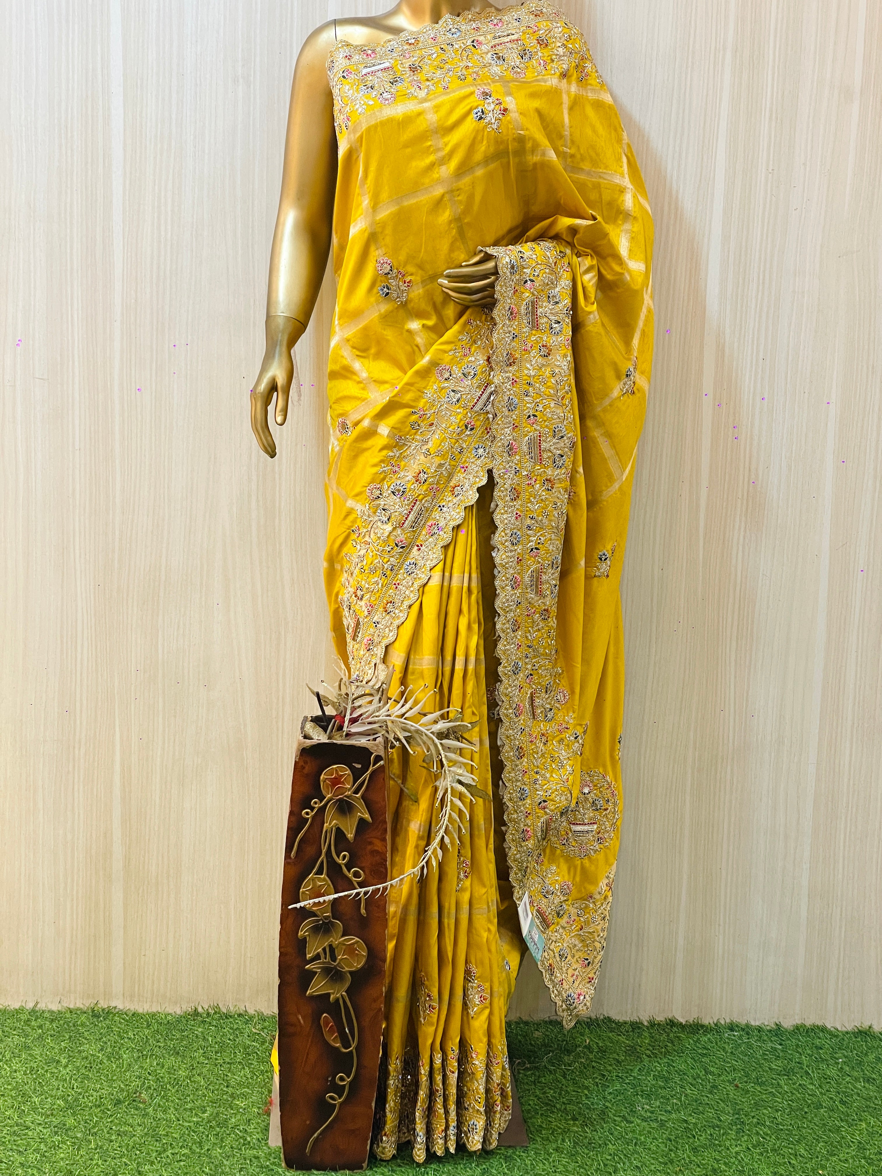 Nitya Gaji Silk Yellow Shine Saree