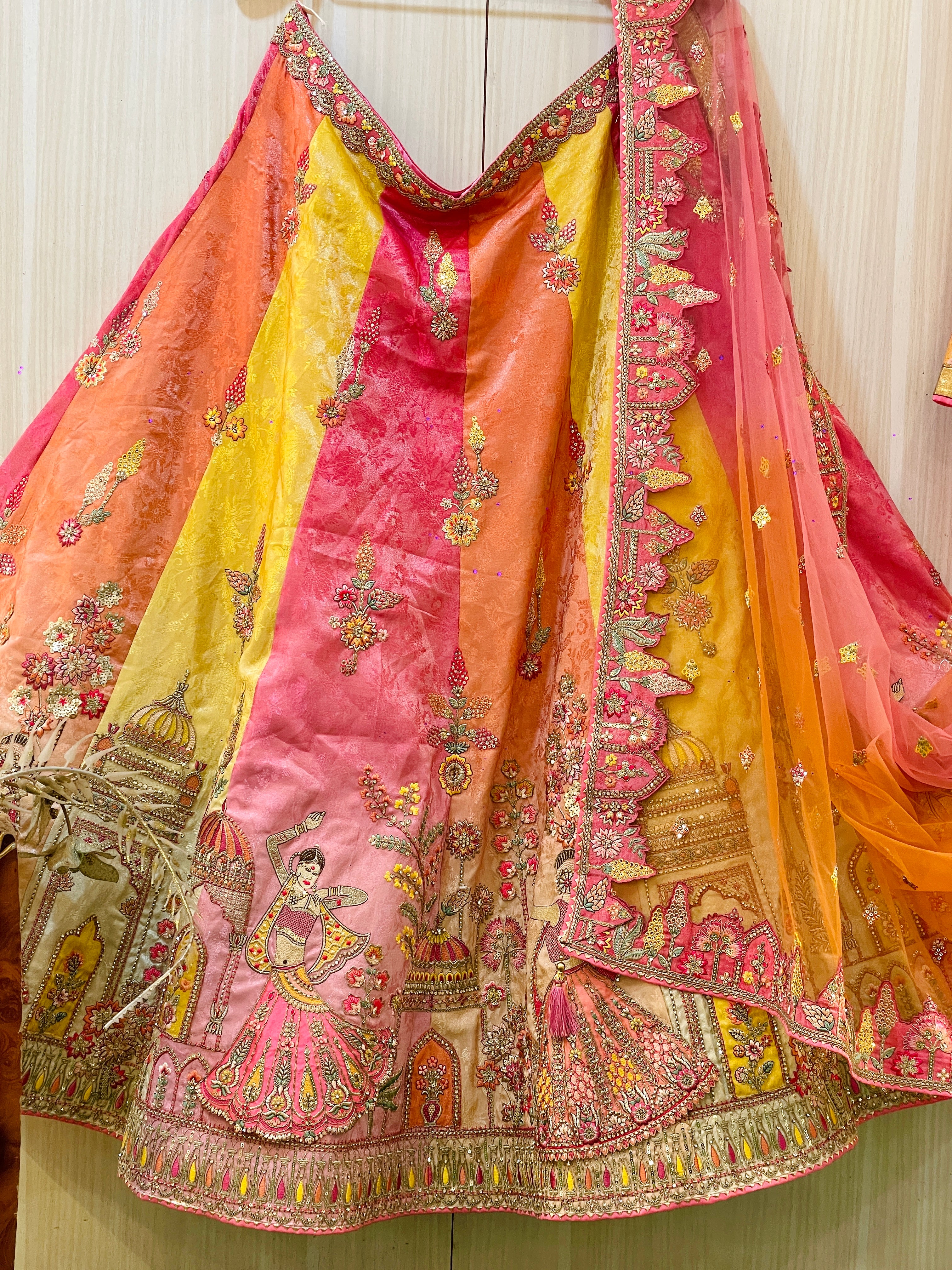 Rina Banarasi Multicolor Lehenga