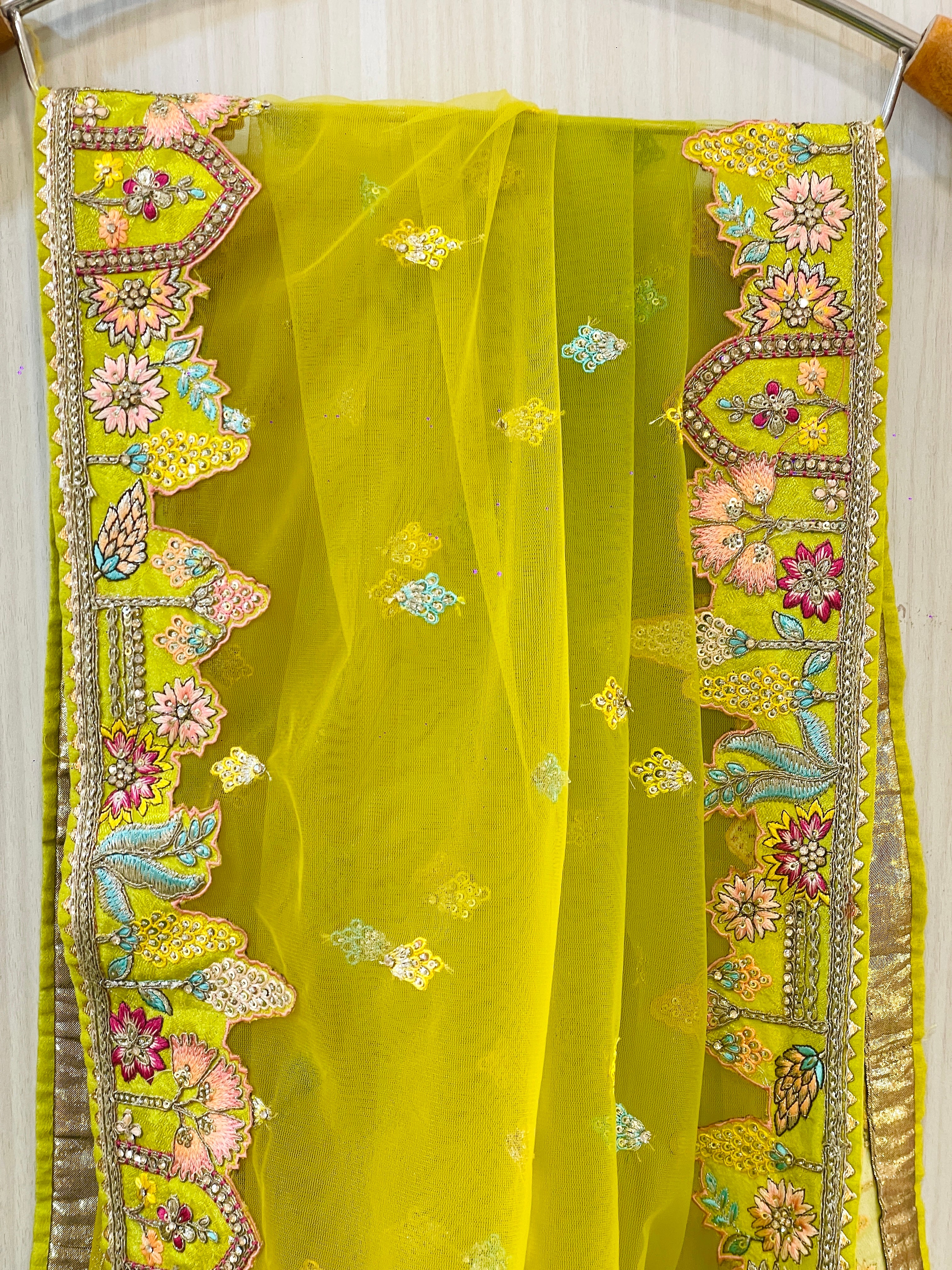 Vitipa Banarasi Light Green Multicolor Lehenga