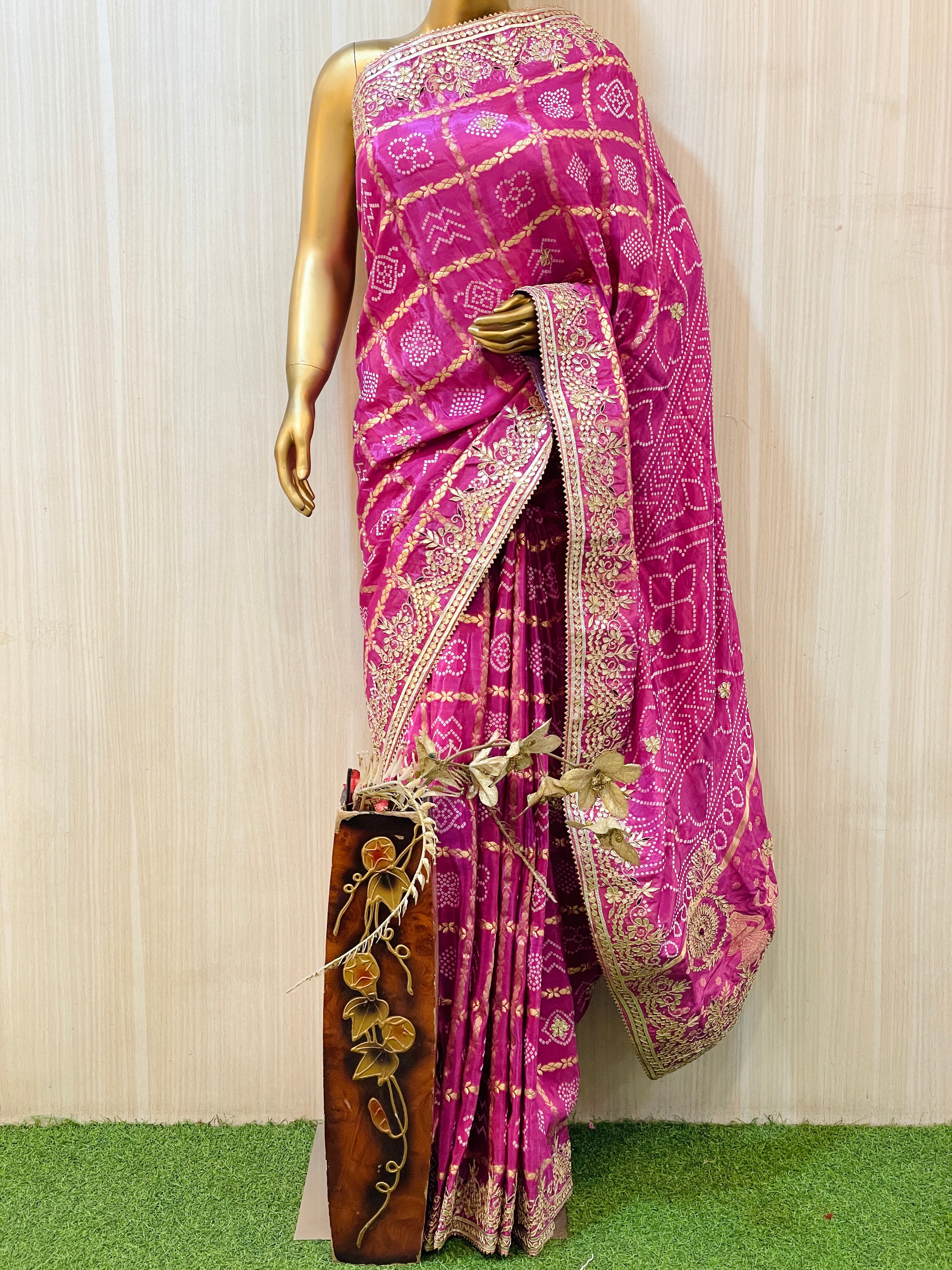 Sangeeta Pink Gajji Silk Saree