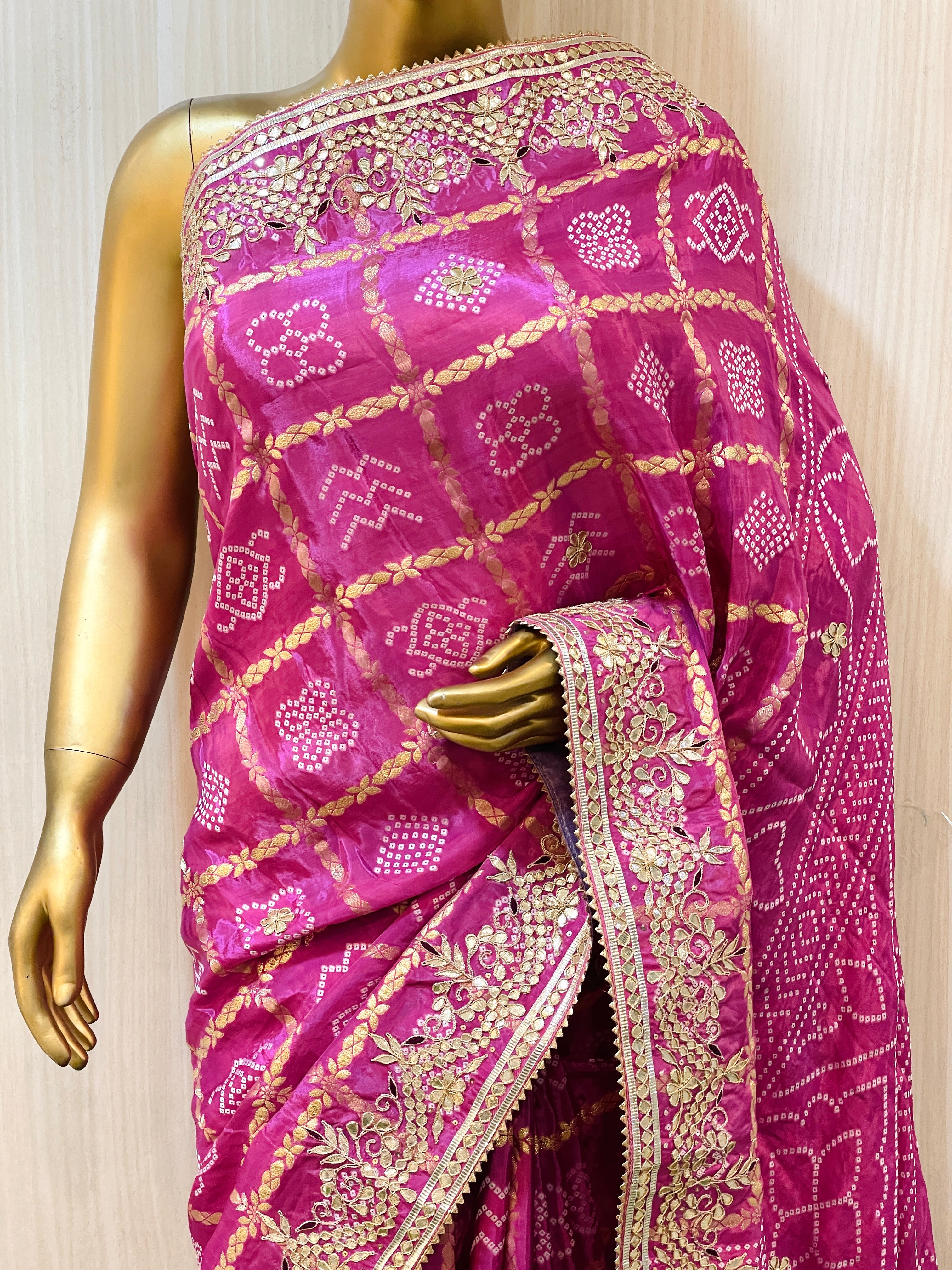 Sangeeta Pink Gajji Silk Saree