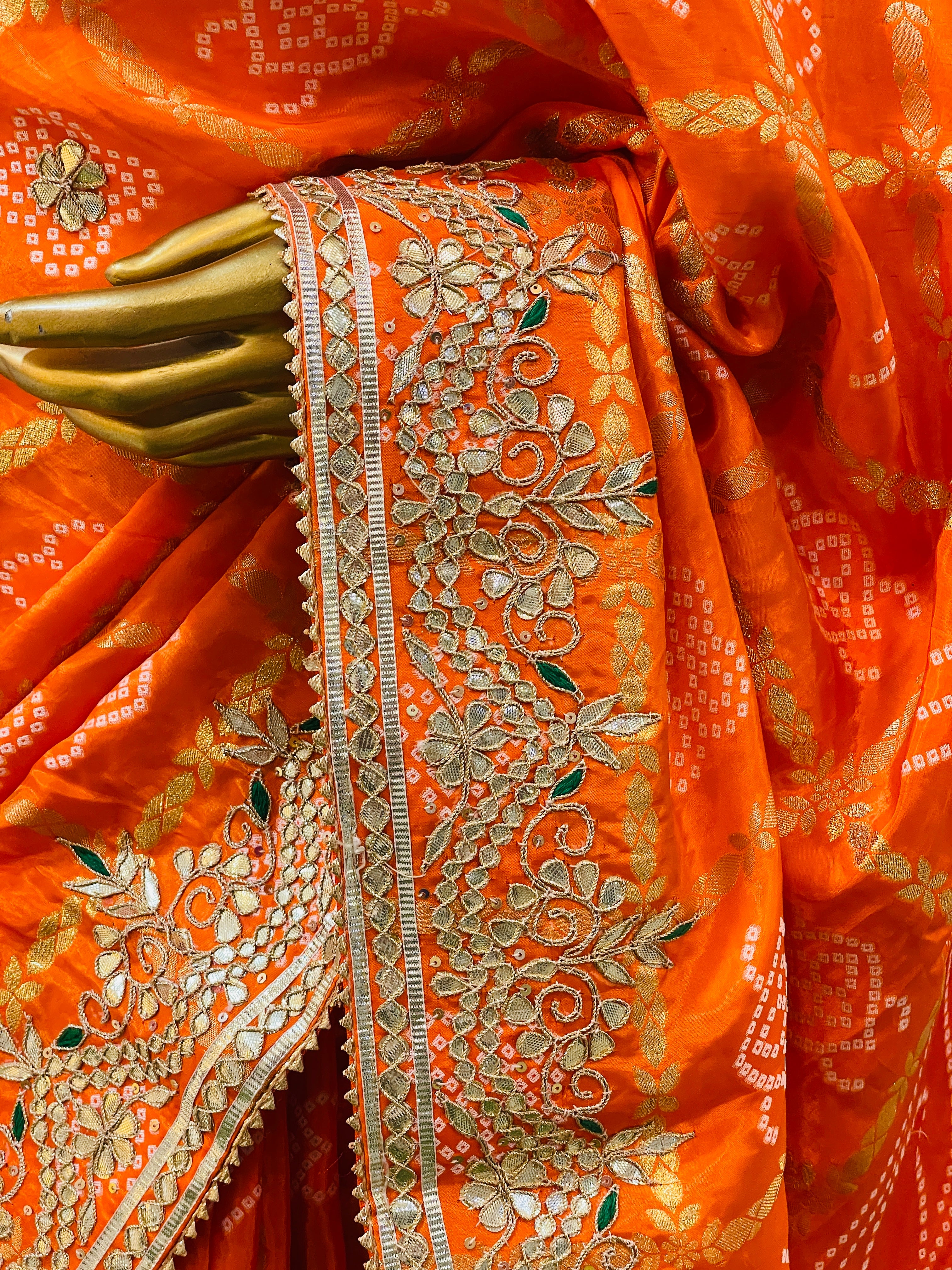 Sonakshi Orange Gajji Silk Saree