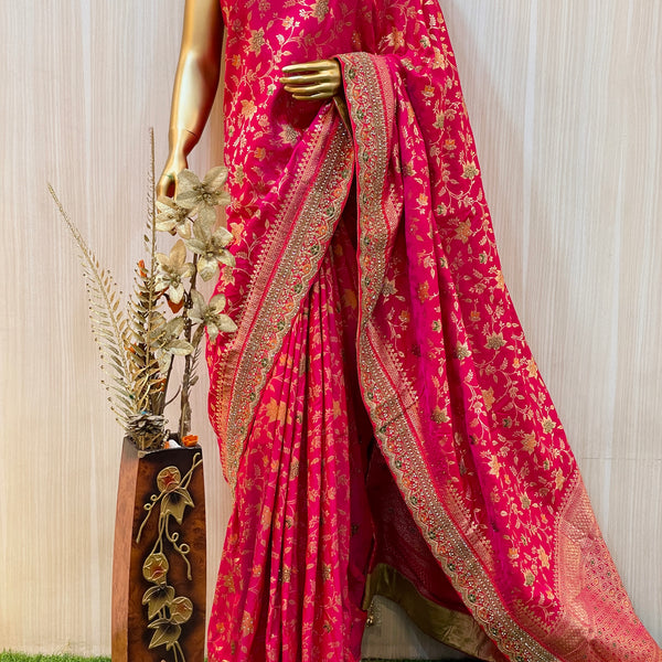 Banarasi Silk - Stone - Sarees: Shop online Sarees