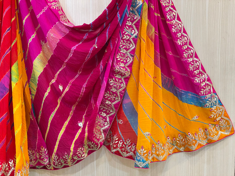 Georgette Leheriya Saree