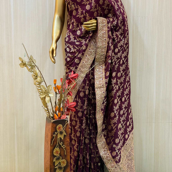 Zynah Made to Order Pure Crepe Silk Parsi Gara Handcrafted Saree; Cust –  ZynahDesign