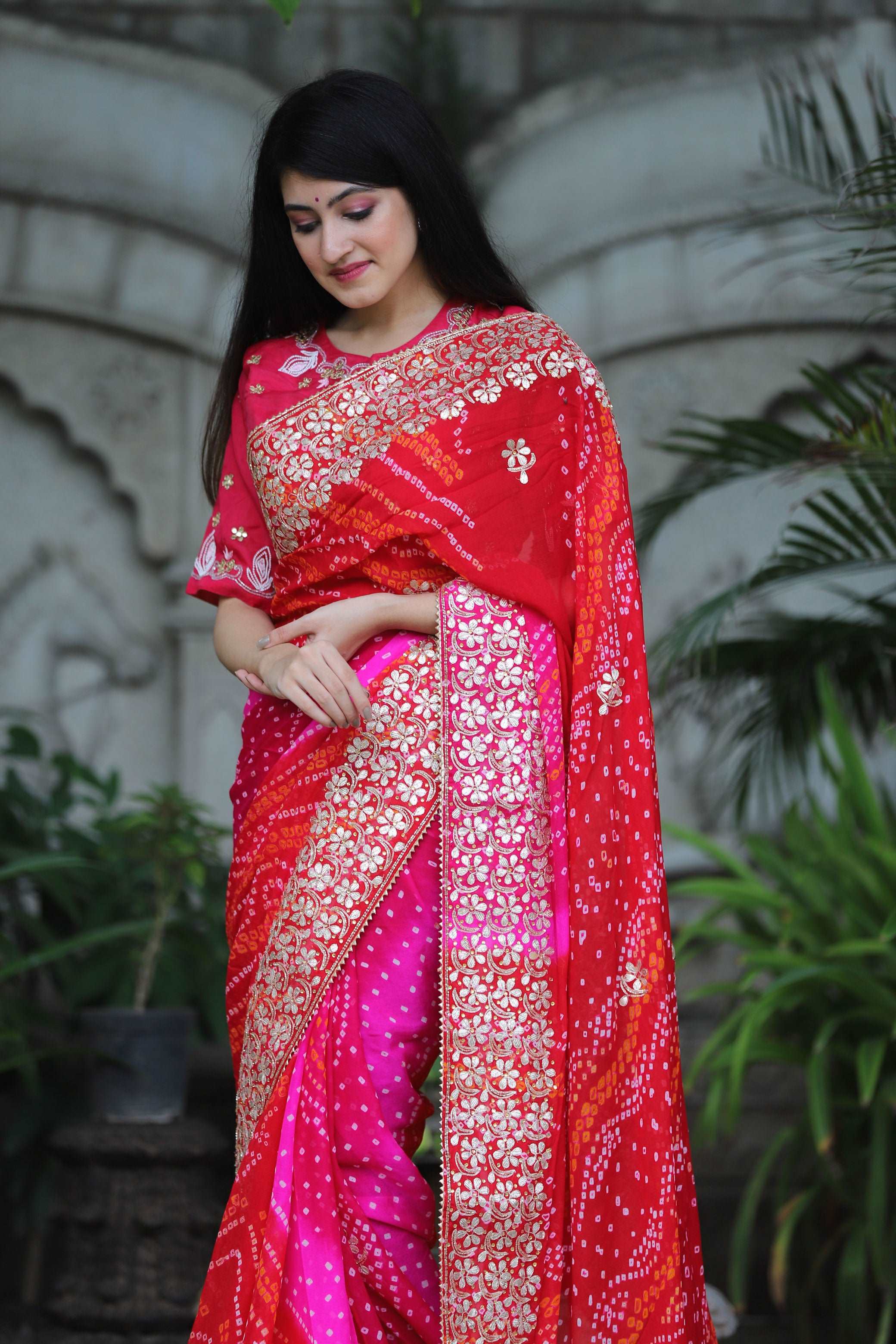 Designer shops bandhani sarees