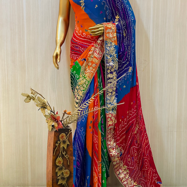 Bandhani Sarees - Buy Latest Collection of Bandhani Sarees for Women online  2024