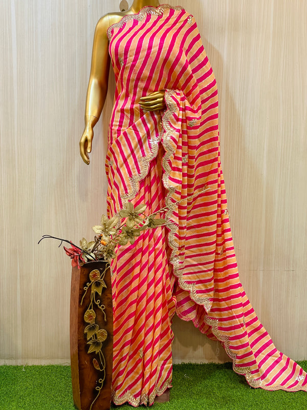 Buy Yellow Leheriya Saree Online – Vasansi Jaipur