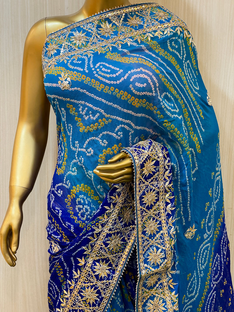Amazing Royal Blue Saree with Contrast/Combination Blouse Design - YouTube