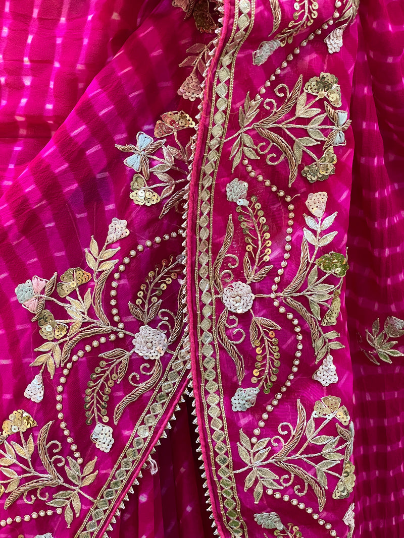 Buy Multicolor Leheriya Saree Online at Best Price | Fabcurate